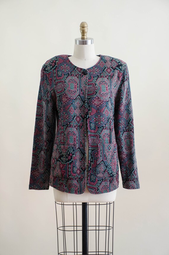 kilim jacket | 80s vintage kilim style southweste… - image 2