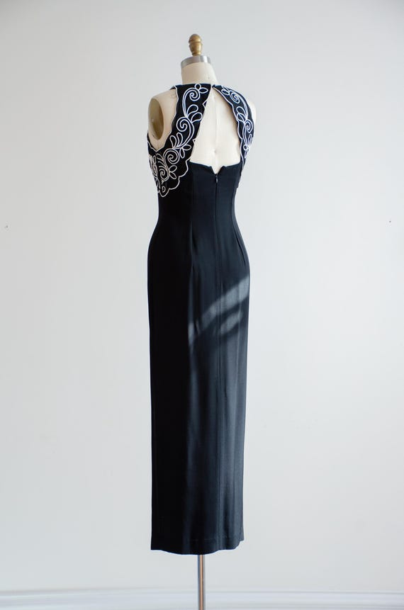 scott mcclintock black dress 1980's Scott McClintock Prom Vintage Black Dress Size Small
