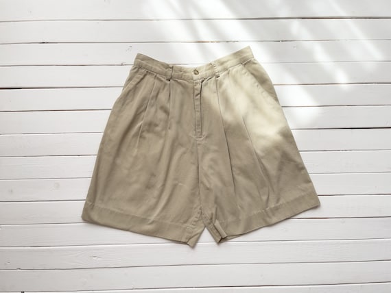 High waisted khaki shorts deals