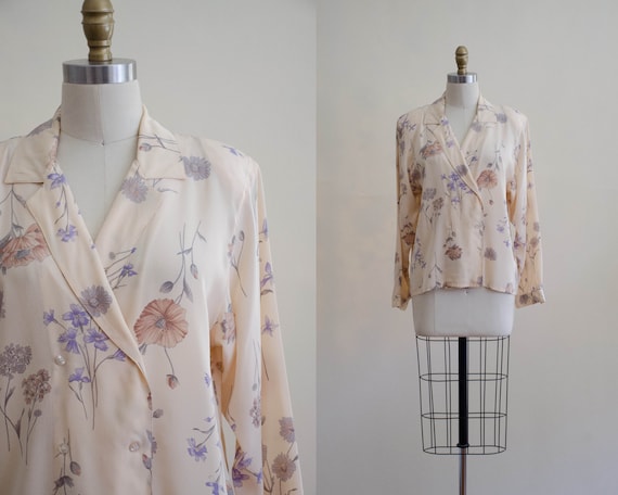 floral silk blouse | romantic floral blouse