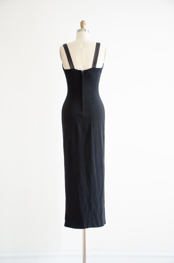 long black dress 90s designer vintage Lillie Rubi… - image 7