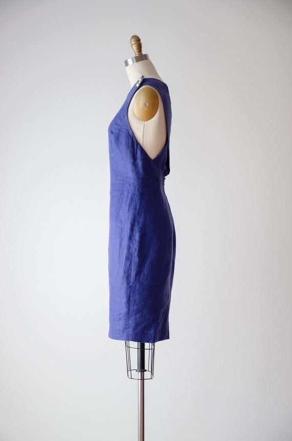 blue linen dress | 80s 90s vintage Liz Claiborne … - image 5