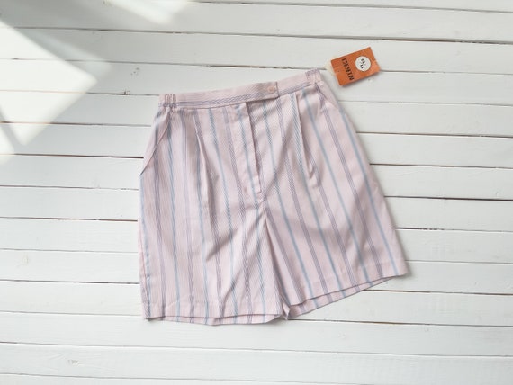 high waisted shorts | 70s 80s vintage pastel pink… - image 1