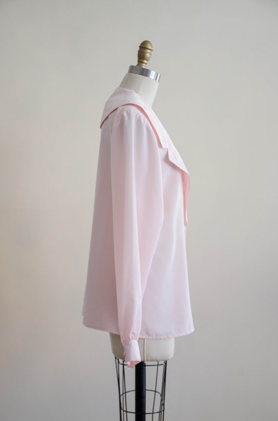 80s pink embroidered sailor collar blouse | blush… - image 6