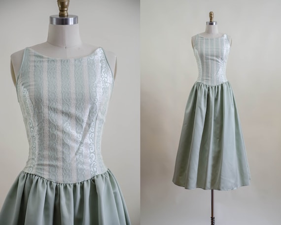 Gunne Sax dress | 90s y2k Jessica McClintock sage… - image 1