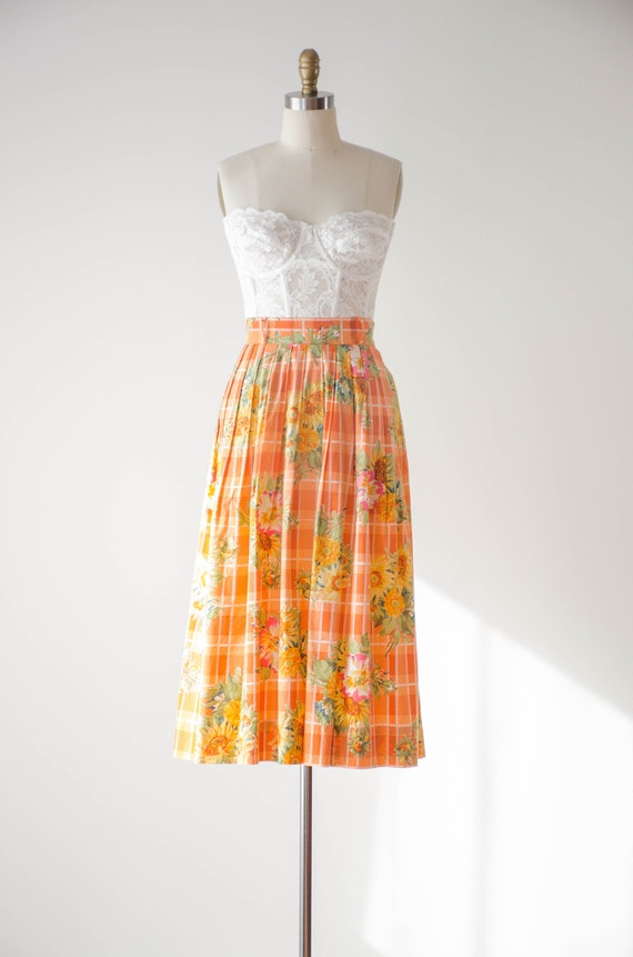 cute cottagecore skirt | 80s 90s vintage orange y… - image 4