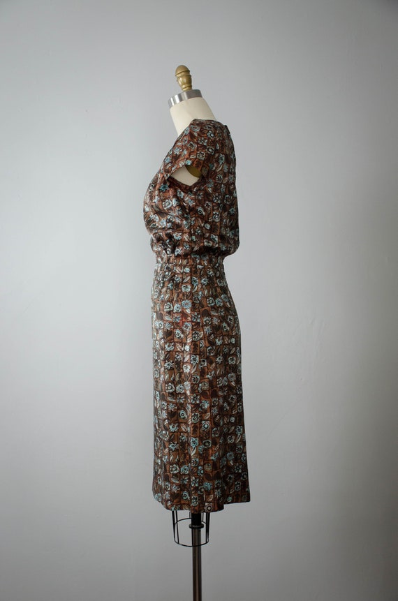 1950s dress | brown wiggle dress - image 5