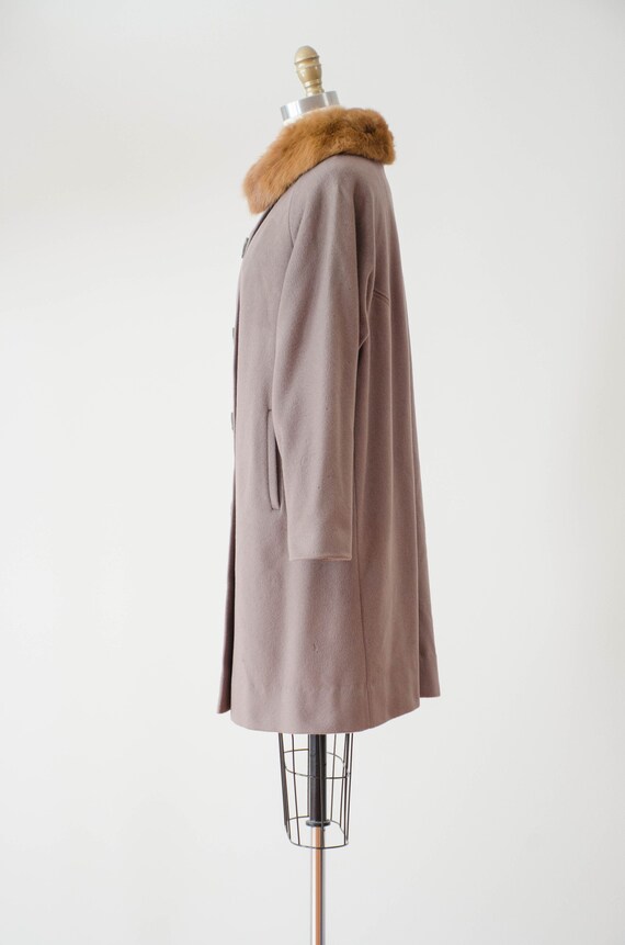 brown wool cashmere coat | 50s 60s vintage taupe … - image 9