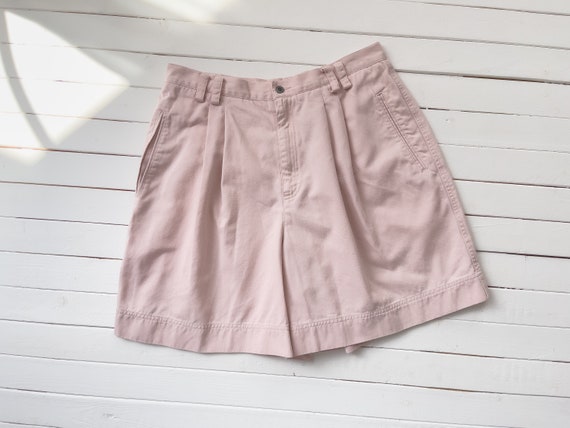 high waisted shorts | 80s 90s vintage pastel pink… - image 1