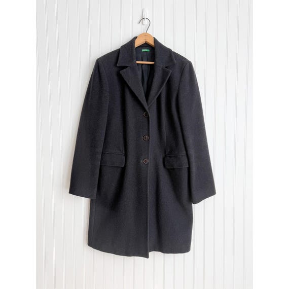 United Colors of Benetton Italy Dark Gray Wool Coat Size M-L