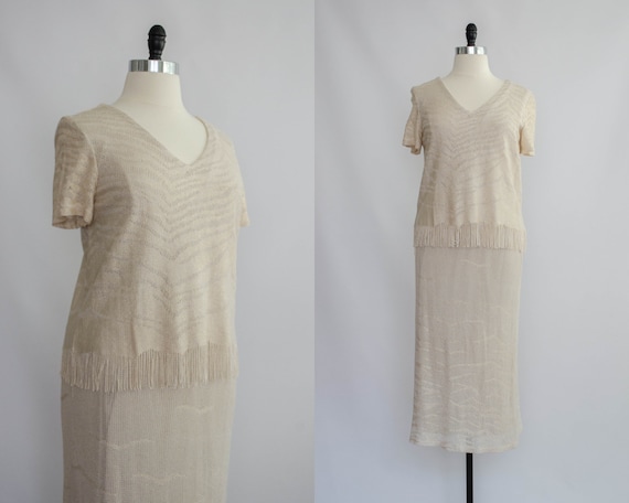 cream crochet dress | short sleeve dress