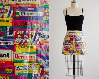 Tripp NYC Daang Goodman 90s vtg pop art spoof chewing gum novelty skirt