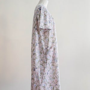 floral vintage house dress rose pink caftan oversized loose nightgown image 6