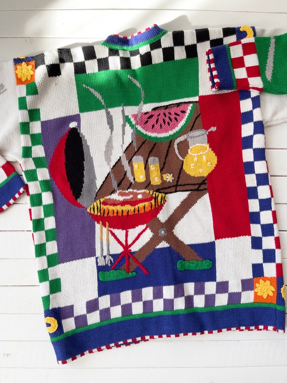 Berek sweater 80s 90s vintage barbecue picnic foo… - image 7