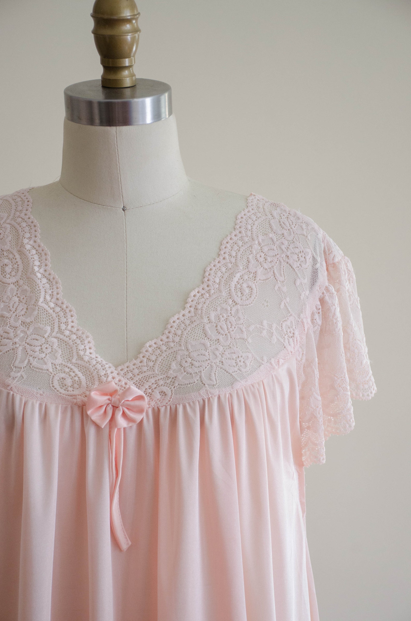 Peach lace nightgown silky peach nightgown vintage | Etsy