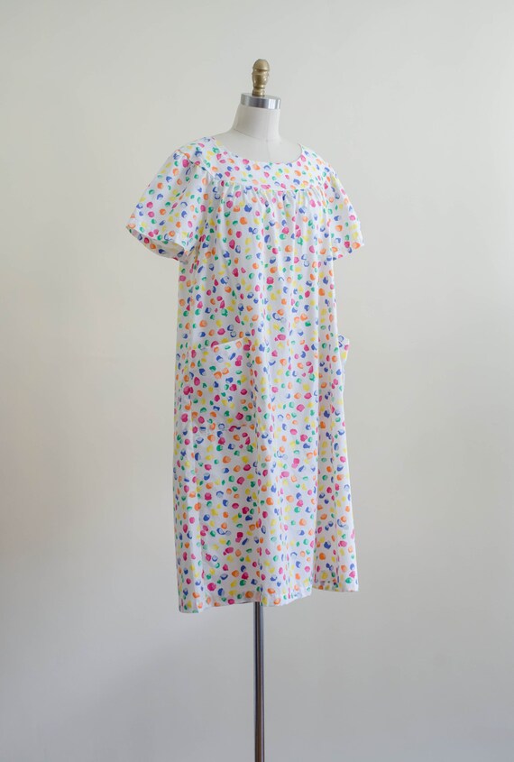 rainbow cotton nightgown | 80s vintage polka dot … - image 4