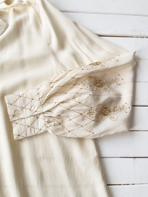 cream silk blouse 80s 90s Diane Von Furstenburg d… - image 3