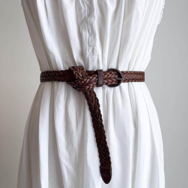 Braded Leather Belt Women - Etsy