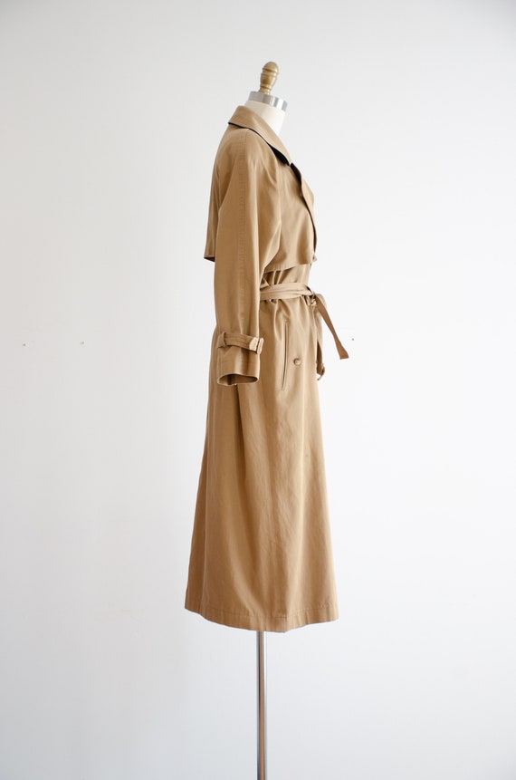brown trench coat 80s 90s vintage Anne Klein tan … - image 6