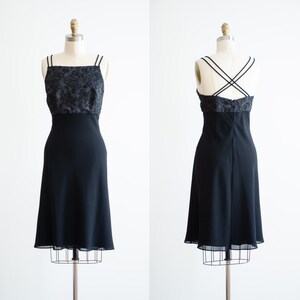 black mini dress 90s y2k vintage minimalist black spaghetti strap party dress