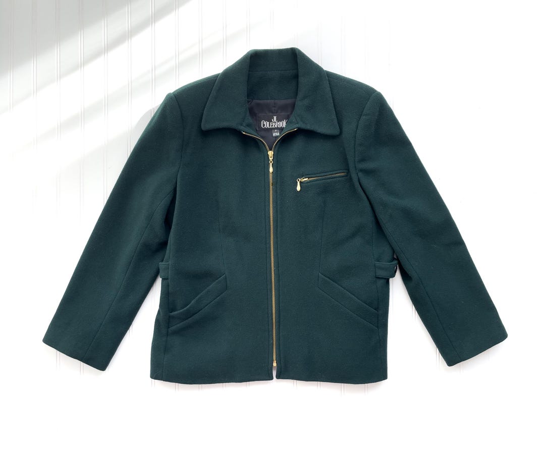 ヴィンテージ コールブルック ダークグリーン ウール カシミア