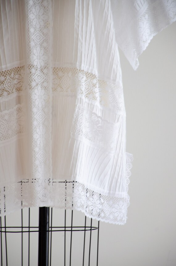 white lace nightgown 70s vintage kimono sleeves w… - image 3