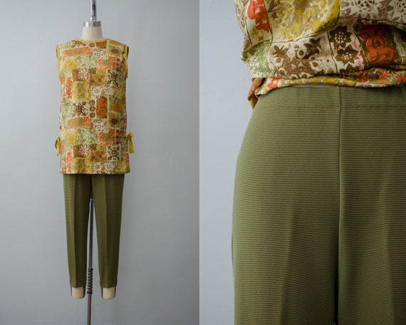 olive green stirrup pants | 1960s stirrup pants