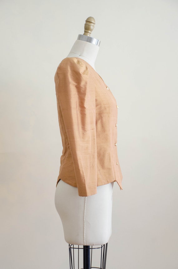 gold puff sleeve jacket | gold blouse - image 7