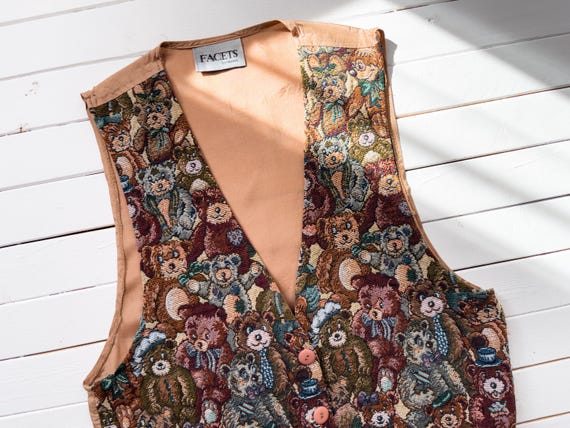 Vintage teddy bear vest - Gem