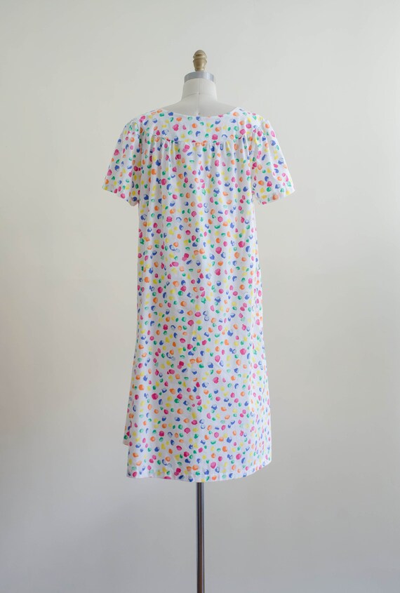 rainbow cotton nightgown | 80s vintage polka dot … - image 6