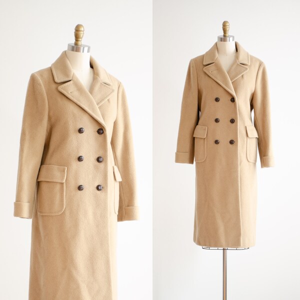 tan wool coat 70s vintage Warren of Stafford light brown heavy wool jacket