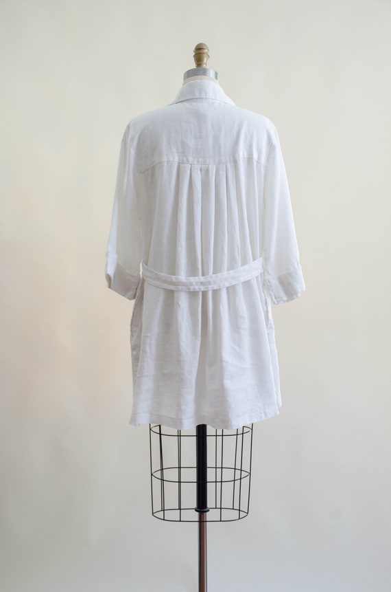 white linen jacket | 90s y2k vintage loose oversi… - image 5