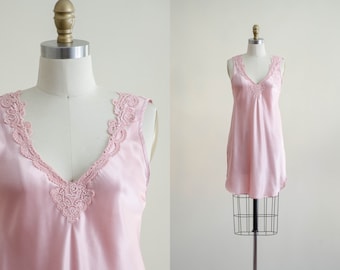 silky pink slip nightgown | pastel vintage lingerie