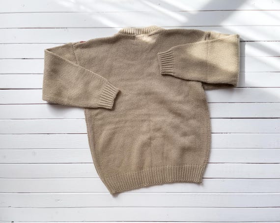 【archive】90s Flower brown knit sweater Brown Floral Sweater 80s 90s Vintage Beige Pink Chenille