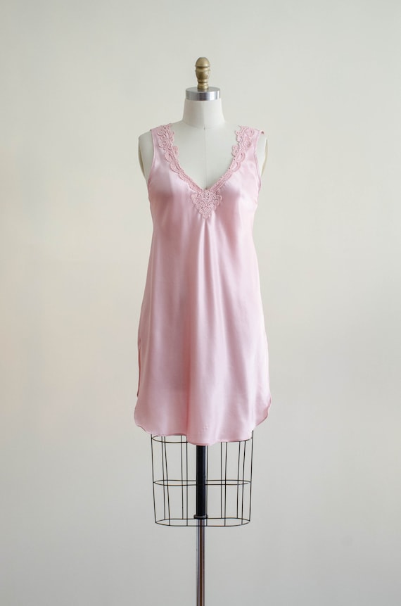 silky pink slip nightgown | pastel vintage linger… - image 2