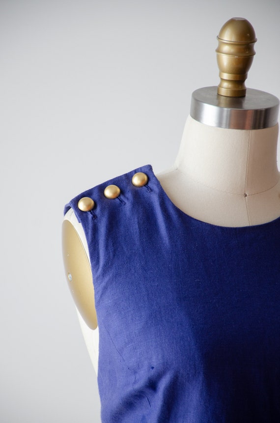 blue linen dress | 80s 90s vintage Liz Claiborne … - image 2