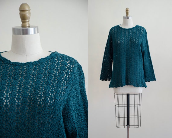 teal chenille sweater