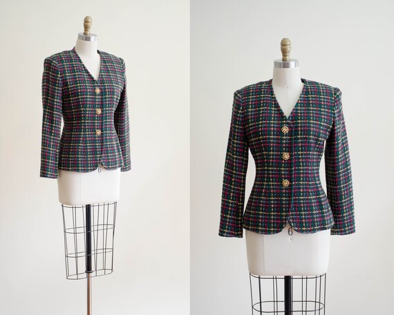 plaid blazer | silk plaid jacket | vintage jacket