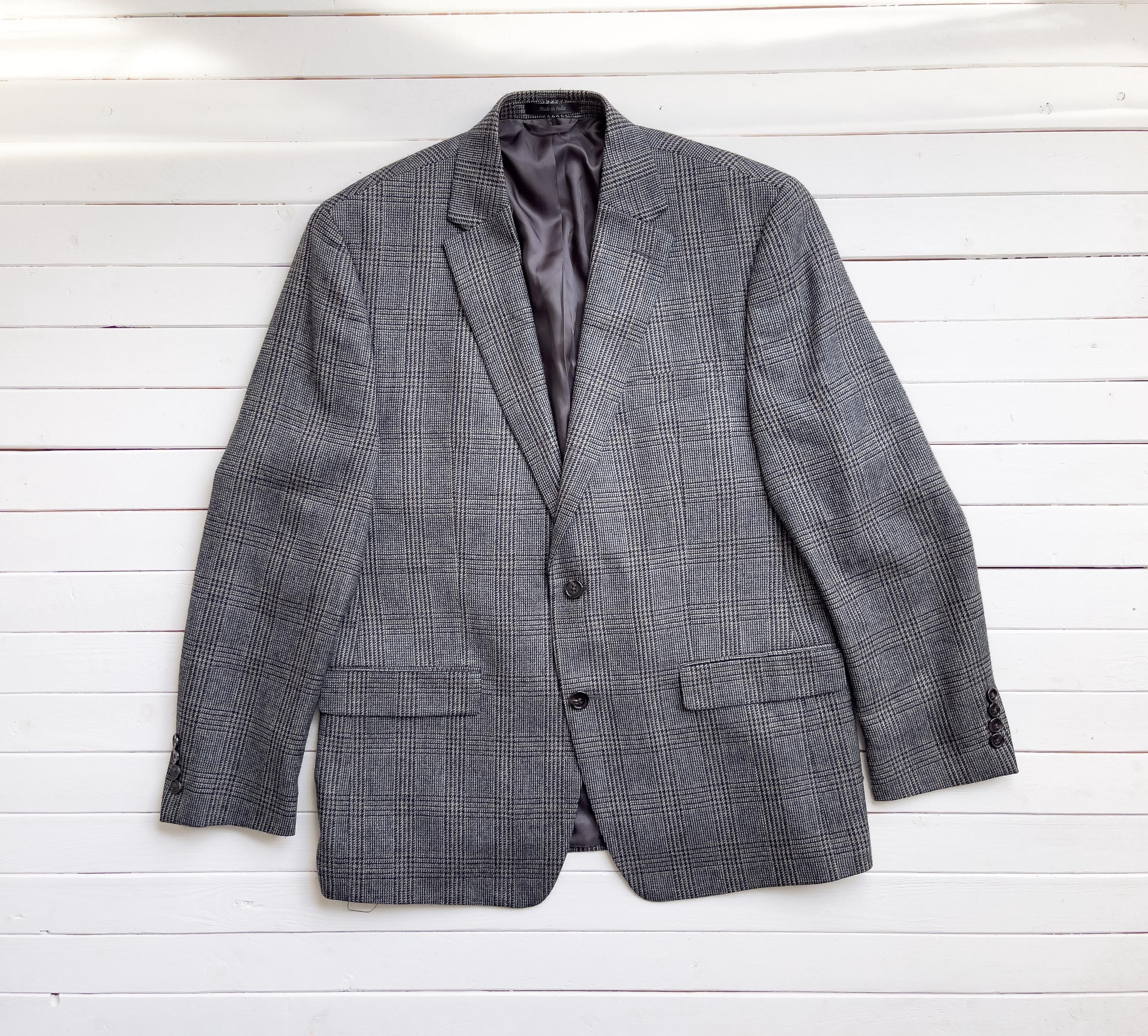 ジャケット・アウター 90's Ralph Lauren Wool Sports Jacket BLK Ralph Lauren Jacket 90s Vintage Black Plaid Mens Wool Blazer Sport