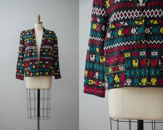 1950s Mayatex Guatemalan blazer | embroidered blazer