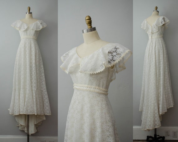 lace wedding dress | 1960s empire waist wedding dr