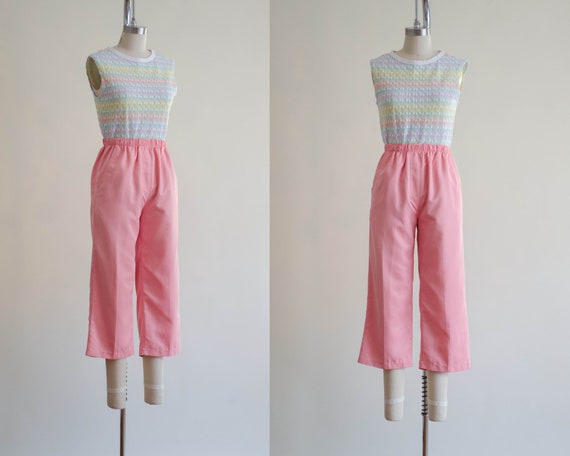 salmon pink capris | high waisted capris