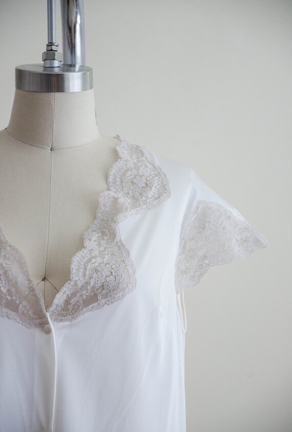 vintage nylon lace pajamas | 60s white pajama set… - image 6