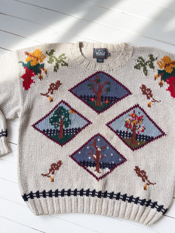 embroidered sweater 90s vintage Woolrich four sea… - image 4