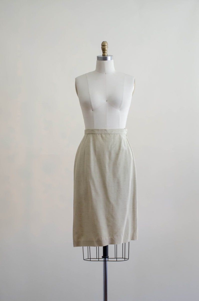 1950s Cream Silk Suit 40s 50s Beige Skirt Suit | Etsy