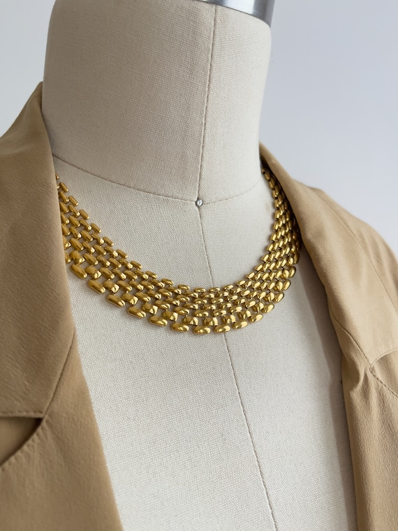 chunky gold necklace vintage gold plated chain col
