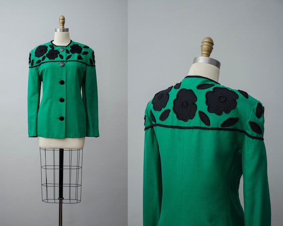 green silk jacket | green silk blazer | Carlisle j