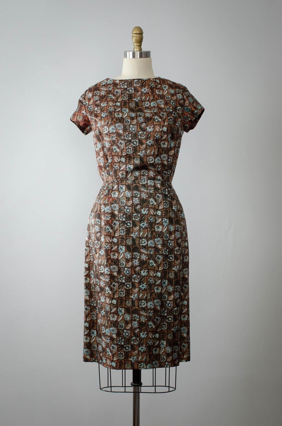 1950s dress | brown wiggle dress - image 3