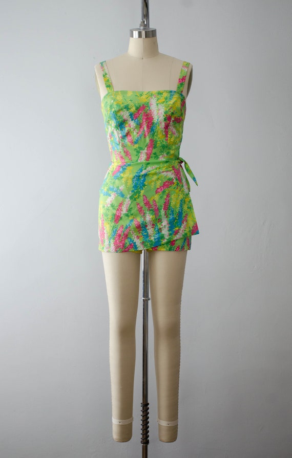 green floral playsuit