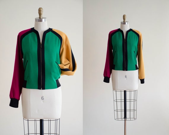 colorblock wool jacket | Lilli Ann wool coat